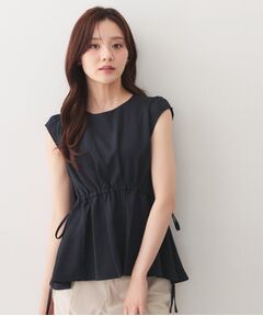 index / インデックス シャツ・ブラウス | シボサイドリボンペプラムブラウス【洗濯機OK／防シワ／ストレッチ／イージーアイロン】