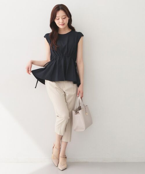 index / インデックス シャツ・ブラウス | シボサイドリボンペプラムブラウス【洗濯機OK／防シワ／ストレッチ／イージーアイロン】 | 詳細10