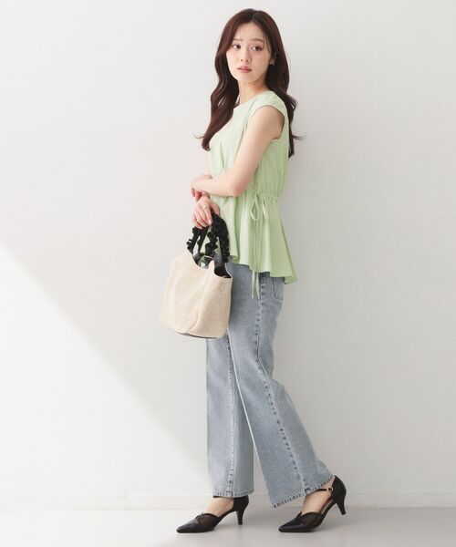 index / インデックス シャツ・ブラウス | シボサイドリボンペプラムブラウス【洗濯機OK／防シワ／ストレッチ／イージーアイロン】 | 詳細7