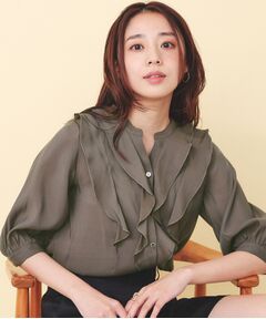 index / インデックス シャツ・ブラウス | シアーツイルフリルスキッパー【洗濯機OK／イージーアイロン】