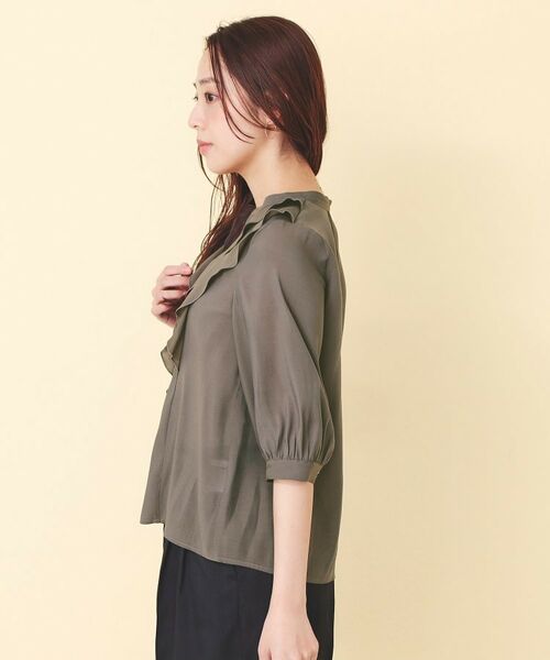 index / インデックス シャツ・ブラウス | シアーツイルフリルスキッパー【洗濯機OK／イージーアイロン】 | 詳細14