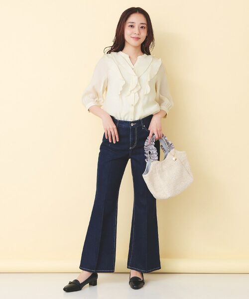 index / インデックス シャツ・ブラウス | シアーツイルフリルスキッパー【洗濯機OK／イージーアイロン】 | 詳細2