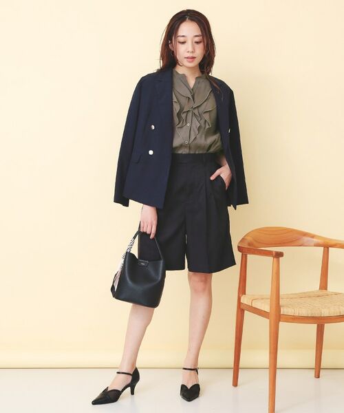 index / インデックス シャツ・ブラウス | シアーツイルフリルスキッパー【洗濯機OK／イージーアイロン】 | 詳細7