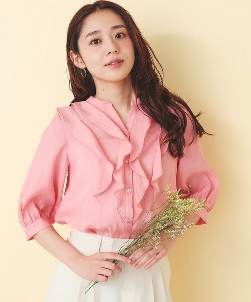 index / インデックス シャツ・ブラウス | シアーツイルフリルスキッパー【洗濯機OK／イージーアイロン】 | 詳細9