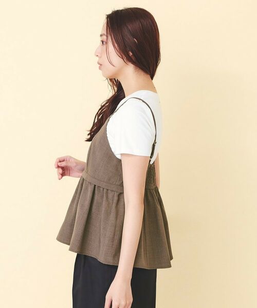 index / インデックス キャミソール・チューブトップ | タンブラーブッチャーペプラムキャミ【洗濯機OK／接触冷感／吸水速乾／防シワ／イージーアイロン】 | 詳細18