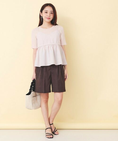 index / インデックス キャミソール・チューブトップ | タンブラーブッチャーペプラムキャミ【洗濯機OK／接触冷感／吸水速乾／防シワ／イージーアイロン】 | 詳細9