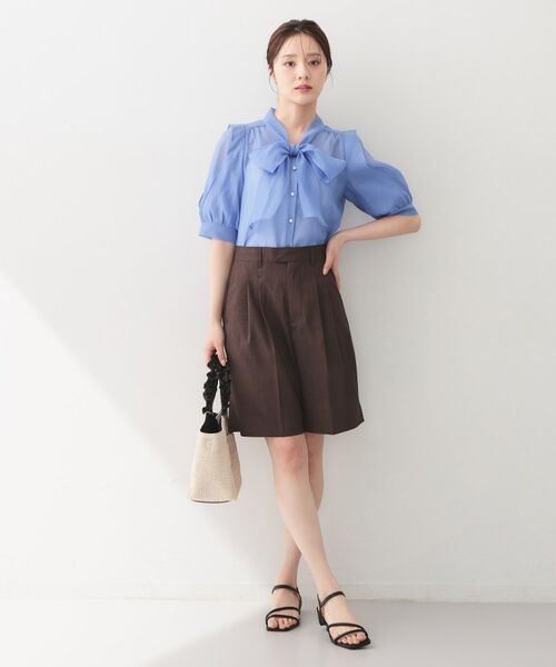 index / インデックス シャツ・ブラウス | オーガンシアーリボンフリルブラウス【洗濯機OK／イージーアイロン】 | 詳細10
