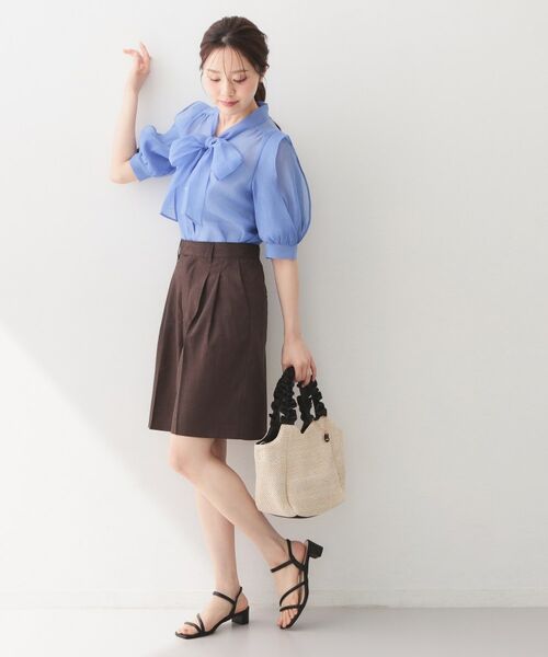 index / インデックス シャツ・ブラウス | オーガンシアーリボンフリルブラウス【洗濯機OK／イージーアイロン】 | 詳細11