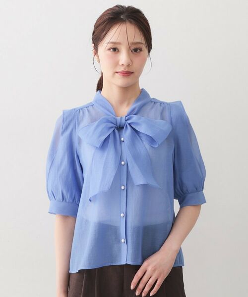 index / インデックス シャツ・ブラウス | オーガンシアーリボンフリルブラウス【洗濯機OK／イージーアイロン】 | 詳細13
