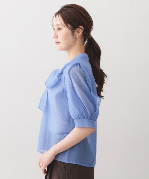index / インデックス シャツ・ブラウス | オーガンシアーリボンフリルブラウス【洗濯機OK／イージーアイロン】 | 詳細14
