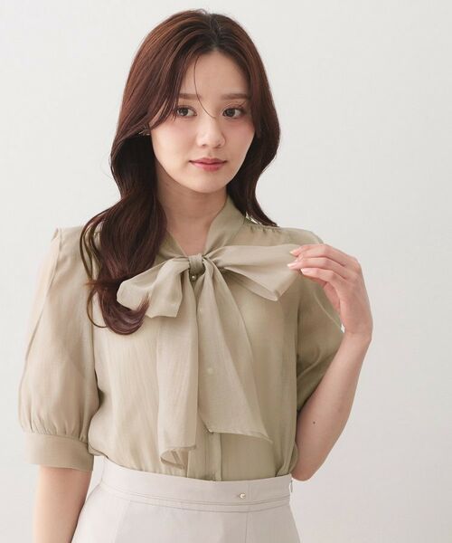 index / インデックス シャツ・ブラウス | オーガンシアーリボンフリルブラウス【洗濯機OK／イージーアイロン】 | 詳細5