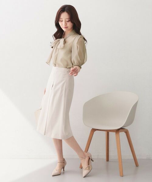 index / インデックス シャツ・ブラウス | オーガンシアーリボンフリルブラウス【洗濯機OK／イージーアイロン】 | 詳細7