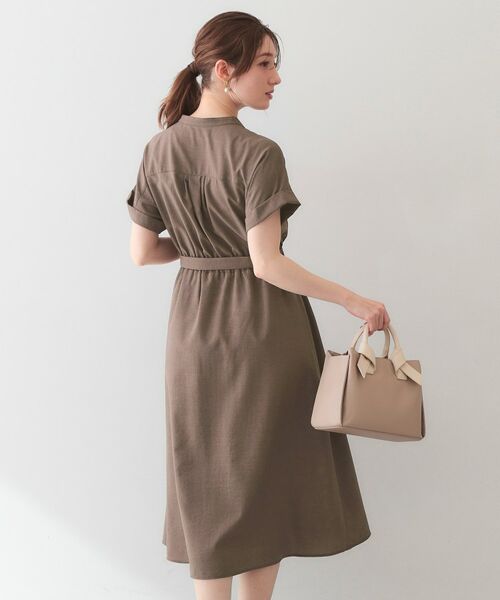 index / インデックス ミニ丈・ひざ丈ワンピース | ダブルポケットスキッパーワンピース【洗濯機OK・防シワ・イージーアイロン】 | 詳細1