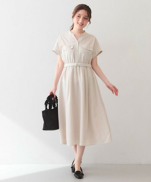 index / インデックス ミニ丈・ひざ丈ワンピース | ダブルポケットスキッパーワンピース【洗濯機OK・防シワ・イージーアイロン】 | 詳細11