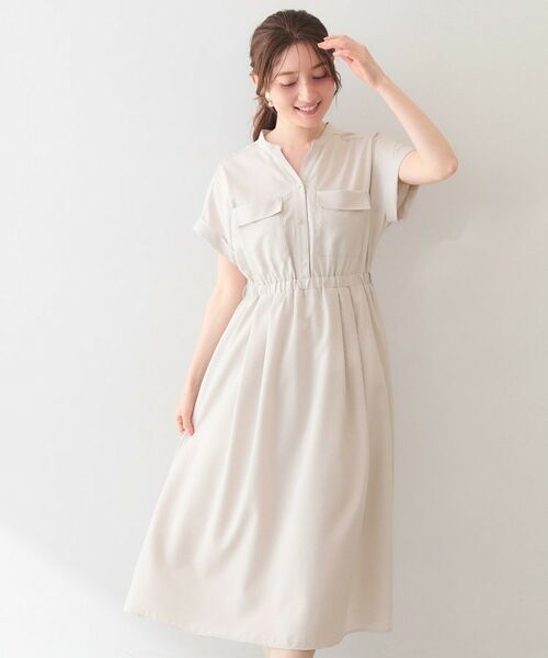 index / インデックス ミニ丈・ひざ丈ワンピース | ダブルポケットスキッパーワンピース【洗濯機OK・防シワ・イージーアイロン】 | 詳細12