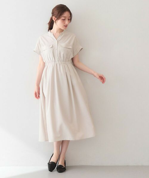 index / インデックス ミニ丈・ひざ丈ワンピース | ダブルポケットスキッパーワンピース【洗濯機OK・防シワ・イージーアイロン】 | 詳細13