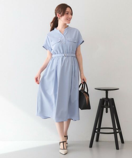 index / インデックス ミニ丈・ひざ丈ワンピース | ダブルポケットスキッパーワンピース【洗濯機OK・防シワ・イージーアイロン】 | 詳細15