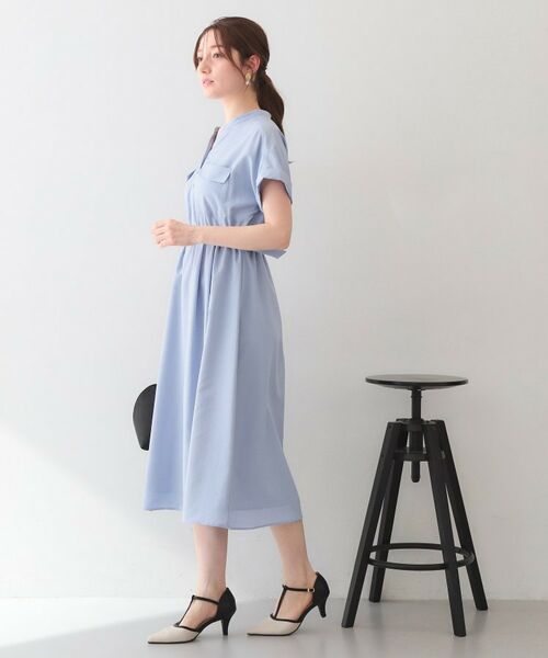 index / インデックス ミニ丈・ひざ丈ワンピース | ダブルポケットスキッパーワンピース【洗濯機OK・防シワ・イージーアイロン】 | 詳細16