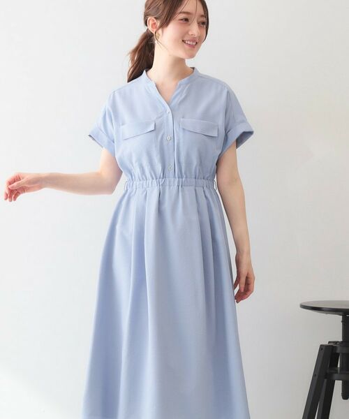index / インデックス ミニ丈・ひざ丈ワンピース | ダブルポケットスキッパーワンピース【洗濯機OK・防シワ・イージーアイロン】 | 詳細17