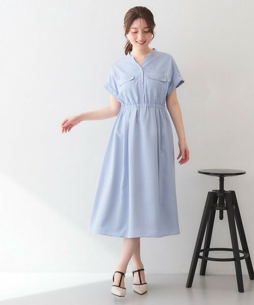 index / インデックス ミニ丈・ひざ丈ワンピース | ダブルポケットスキッパーワンピース【洗濯機OK・防シワ・イージーアイロン】 | 詳細18