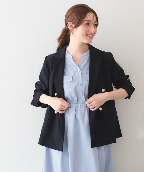 index / インデックス ミニ丈・ひざ丈ワンピース | ダブルポケットスキッパーワンピース【洗濯機OK・防シワ・イージーアイロン】 | 詳細19