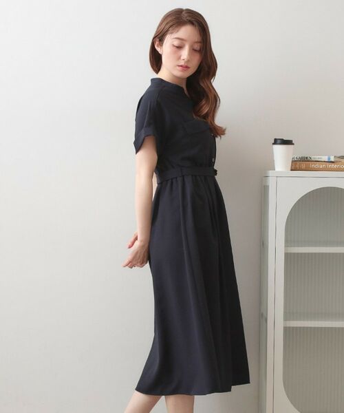 index / インデックス ミニ丈・ひざ丈ワンピース | ダブルポケットスキッパーワンピース【洗濯機OK・防シワ・イージーアイロン】 | 詳細23
