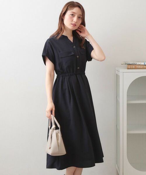 index / インデックス ミニ丈・ひざ丈ワンピース | ダブルポケットスキッパーワンピース【洗濯機OK・防シワ・イージーアイロン】 | 詳細26