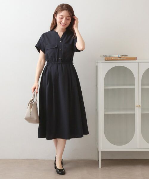 index / インデックス ミニ丈・ひざ丈ワンピース | ダブルポケットスキッパーワンピース【洗濯機OK・防シワ・イージーアイロン】 | 詳細27