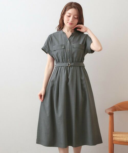 index / インデックス ミニ丈・ひざ丈ワンピース | ダブルポケットスキッパーワンピース【洗濯機OK・防シワ・イージーアイロン】 | 詳細29