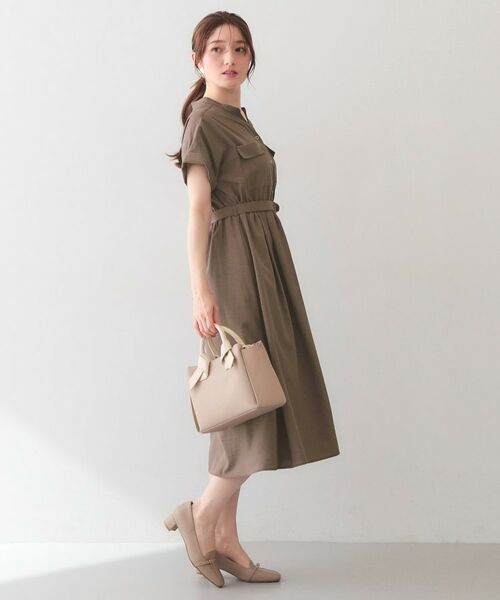 index / インデックス ミニ丈・ひざ丈ワンピース | ダブルポケットスキッパーワンピース【洗濯機OK・防シワ・イージーアイロン】 | 詳細3