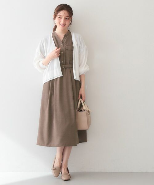 index / インデックス ミニ丈・ひざ丈ワンピース | ダブルポケットスキッパーワンピース【洗濯機OK・防シワ・イージーアイロン】 | 詳細4