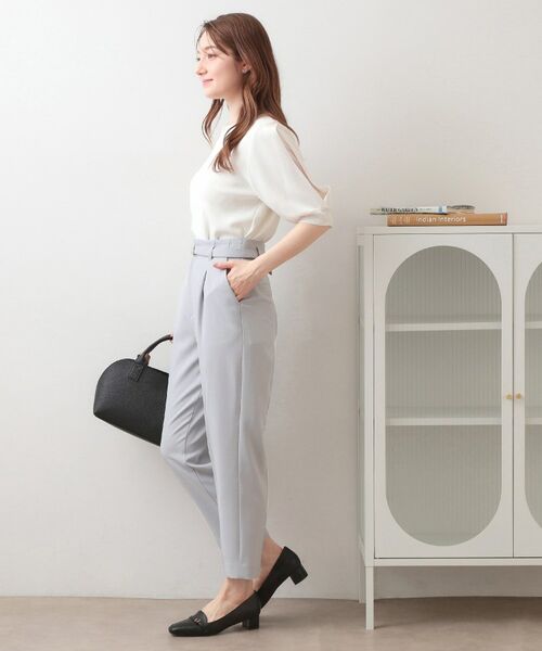 index / インデックス ショート・ハーフ・半端丈パンツ | ストレッチテーパードパンツ【洗濯機OK・吸水速乾・防シワ・ストレッチ】 | 詳細4