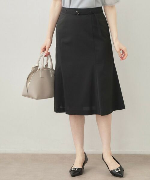 index / インデックス スカート | セットアップ対応 マーメイドフレアスカート【洗濯機OK・イージーアイロン】（ブラック(019)）