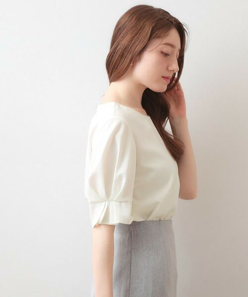 index / インデックス シャツ・ブラウス | 多機能タックパフスリーブブラウス【洗濯機OK・接触冷感・吸水速乾・防シワ・イージーアイロン】 | 詳細1