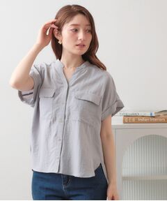 index / インデックス シャツ・ブラウス | ダブルポケットスキッパーブラウス【洗濯機OK・接触冷感・吸水速乾・防シワ・イージーアイロン】