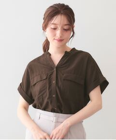 index / インデックス シャツ・ブラウス | ダブルポケットスキッパーブラウス【洗濯機OK・接触冷感・吸水速乾・防シワ・イージーアイロン】