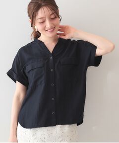 index / インデックス シャツ・ブラウス | ダブルポケットスキッパーブラウス【洗濯機OK・接触冷感・吸水速乾・防シワ・イージーアイロン】