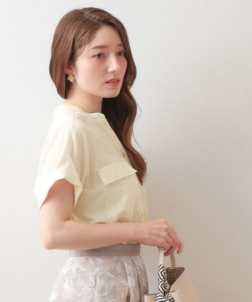 index / インデックス シャツ・ブラウス | ダブルポケットスキッパーブラウス【洗濯機OK・接触冷感・吸水速乾・防シワ・イージーアイロン】 | 詳細1