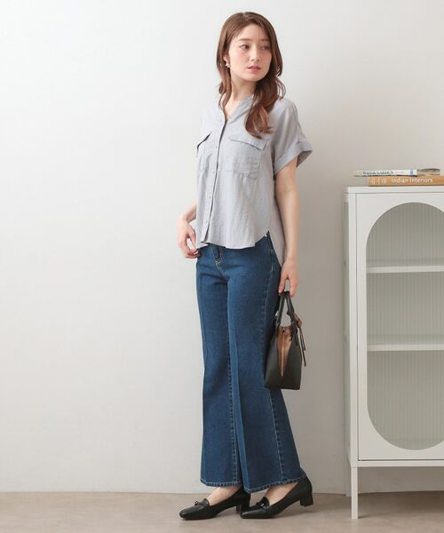 index / インデックス シャツ・ブラウス | ダブルポケットスキッパーブラウス【洗濯機OK・接触冷感・吸水速乾・防シワ・イージーアイロン】 | 詳細15