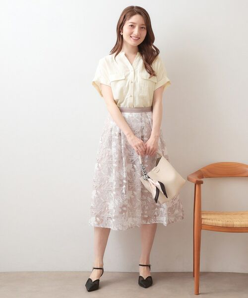 index / インデックス シャツ・ブラウス | ダブルポケットスキッパーブラウス【洗濯機OK・接触冷感・吸水速乾・防シワ・イージーアイロン】 | 詳細2