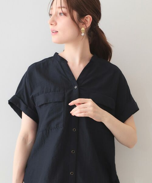 index / インデックス シャツ・ブラウス | ダブルポケットスキッパーブラウス【洗濯機OK・接触冷感・吸水速乾・防シワ・イージーアイロン】 | 詳細25