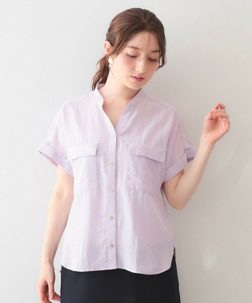 index / インデックス シャツ・ブラウス | ダブルポケットスキッパーブラウス【洗濯機OK・接触冷感・吸水速乾・防シワ・イージーアイロン】 | 詳細29