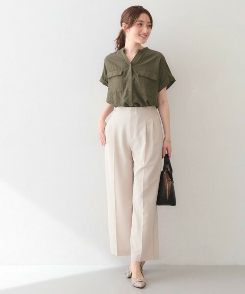 index / インデックス シャツ・ブラウス | ダブルポケットスキッパーブラウス【洗濯機OK・接触冷感・吸水速乾・防シワ・イージーアイロン】 | 詳細6