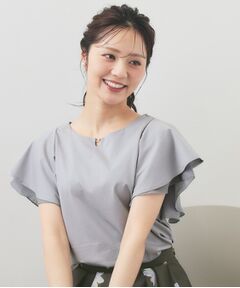 index / インデックス カットソー | シフォンフリルドッキングトップス【洗濯機OK／接触冷感／UVケア】
