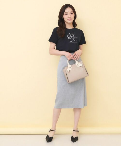 index / インデックス Tシャツ | ビッグロゴ刺繍ビジュー付きTシャツ【洗濯機OK／接触冷感／UVケア】 | 詳細10