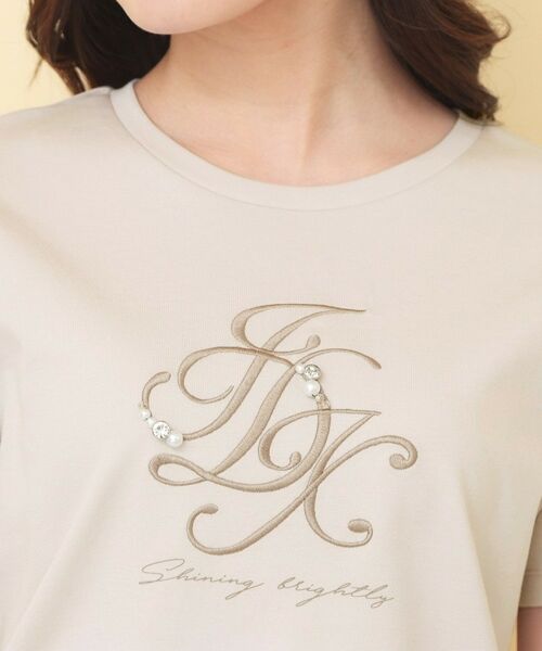 index / インデックス Tシャツ | ビッグロゴ刺繍ビジュー付きTシャツ【洗濯機OK／接触冷感／UVケア】 | 詳細16