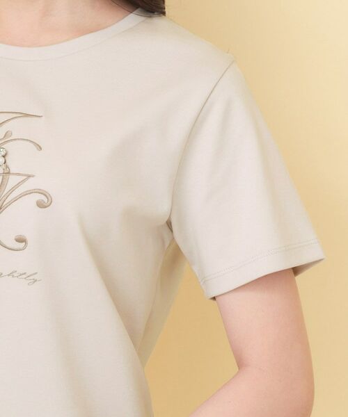 index / インデックス Tシャツ | ビッグロゴ刺繍ビジュー付きTシャツ【洗濯機OK／接触冷感／UVケア】 | 詳細17