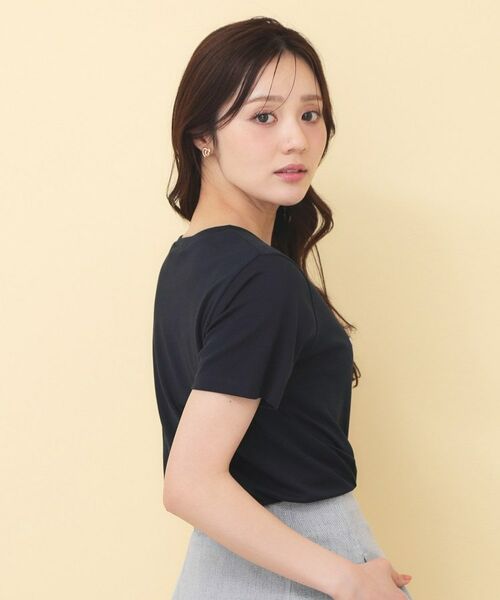 index / インデックス Tシャツ | ビッグロゴ刺繍ビジュー付きTシャツ【洗濯機OK／接触冷感／UVケア】 | 詳細9