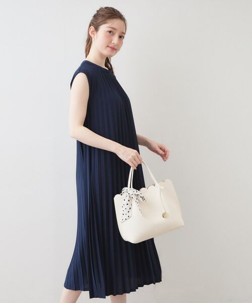index / インデックス ロング・マキシ丈ワンピース | カットプリーツフレンチワンピース【洗濯機OK/イージーアイロン/ストレッチ】 | 詳細9