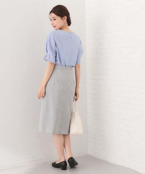 index / インデックス スカート | エコスラブツィードラップタイトスカート【洗濯機OK／イージーアイロン／防シワ】 | 詳細3